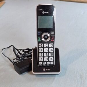 AT&T DECT 6.0 Cordless Expansion Handset with Charging Base Black Silver
